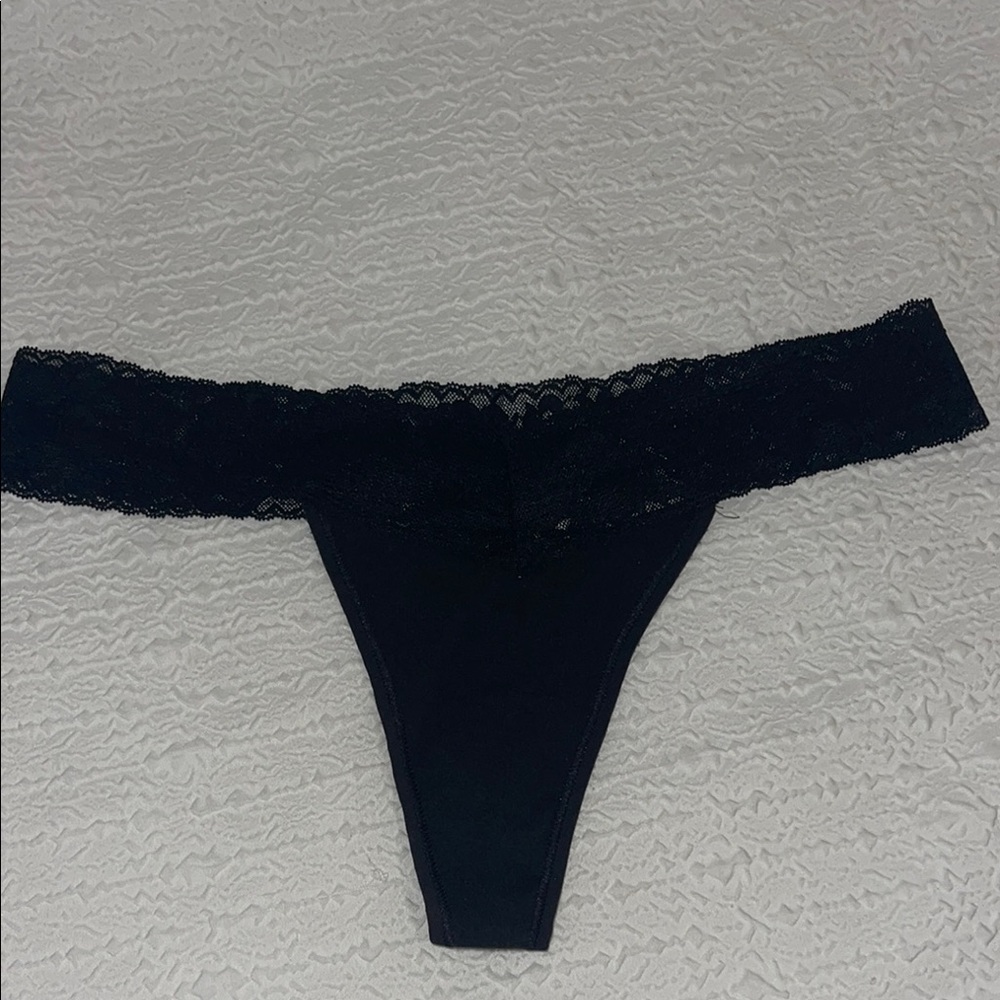 Victoria's Secret Black Lace Thong